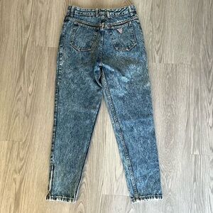 GUESS Vintage 1980s Denim High Rise Tapered Leg Ankle Zip Jeans Vtg 80s Size 30